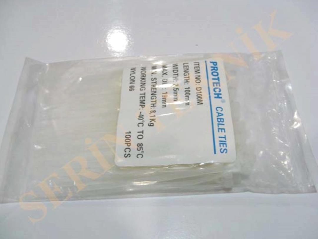 10cm boyunda 100 luk kablo bağı, Şeytan Kelepçesi, Plastik Çırt