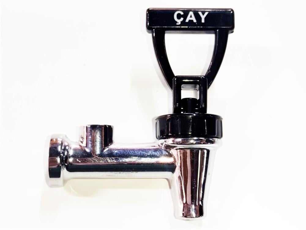 12x1mm Rear-Thread Push-Type Metal Tea Tap with 12x1mm Indicator Port – For Samovars and Tea Boilers