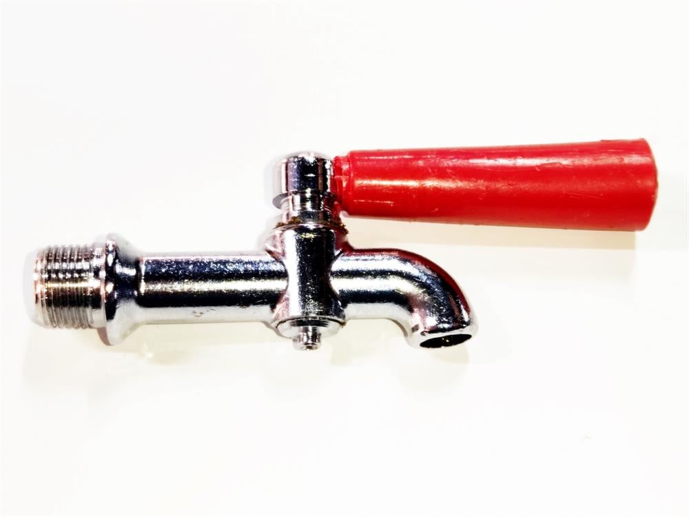 12x1mm Rear-Thread Metal Samovar Tap – Twist Handle – Red Coal Finish – No Indicator