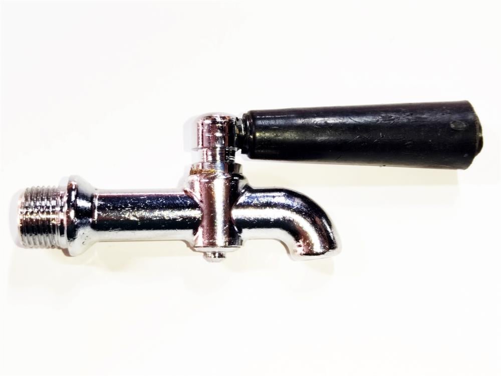 12x1mm Rear-Thread Metal Samovar Tap – Twist Handle – Matte Black Coal Finish – No Indicator