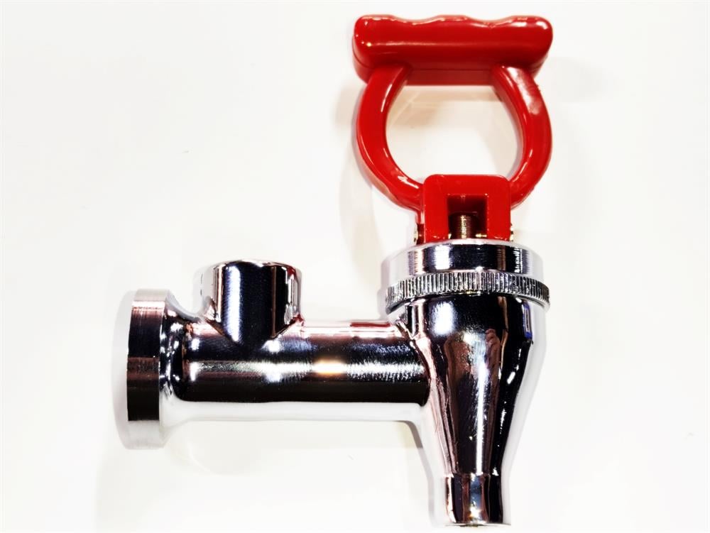 16x1.5mm Rear-Thread Push-Type Red Metal Tap with 16x1.5mm Indicator Port – Compatible with Kayalar Samovars