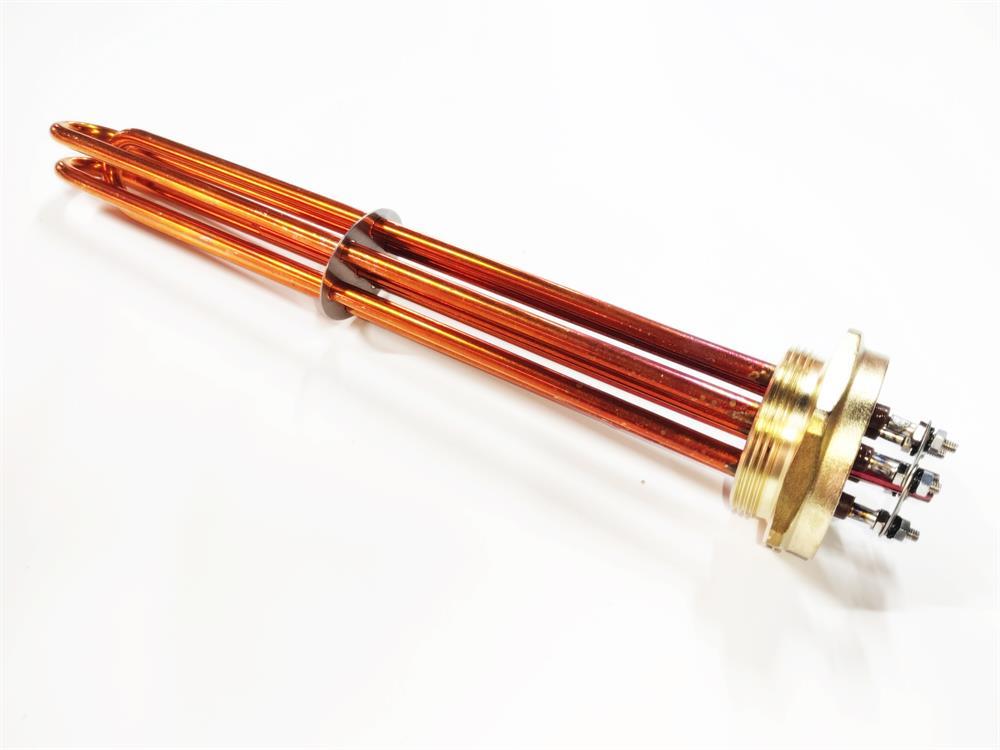 2 Inch Copper 9KW 380V 35cm Three Phase Industrial Heating Element