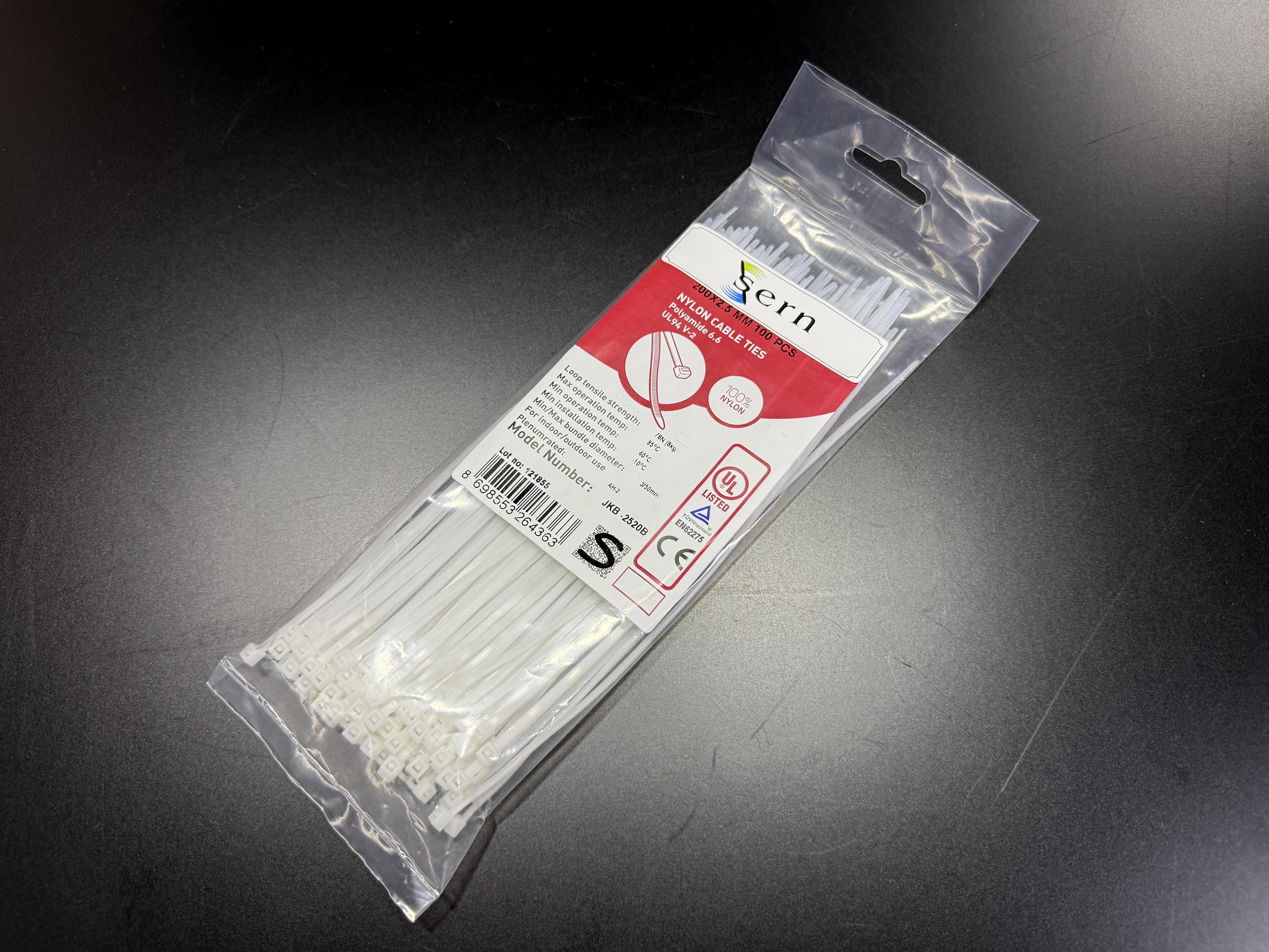 06. Cable Ties and Accessories20cm Standard White Cable Ties – 2.5mm Width Plastic Zip Ties – Pack of 10020cm Standard White Cable Ties – 2.5mm Width Plastic Zip Ties – Pack of 100