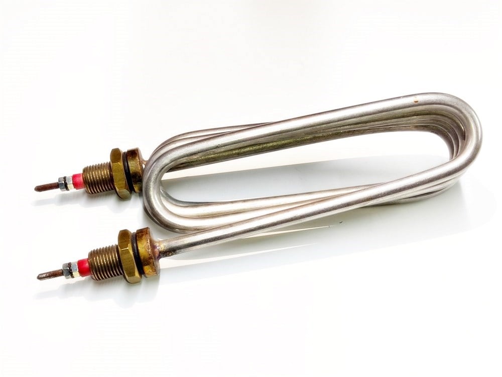 5000W 205mm Bent Heating Element with 14mm Thread 230V CR304 Stainless Steel