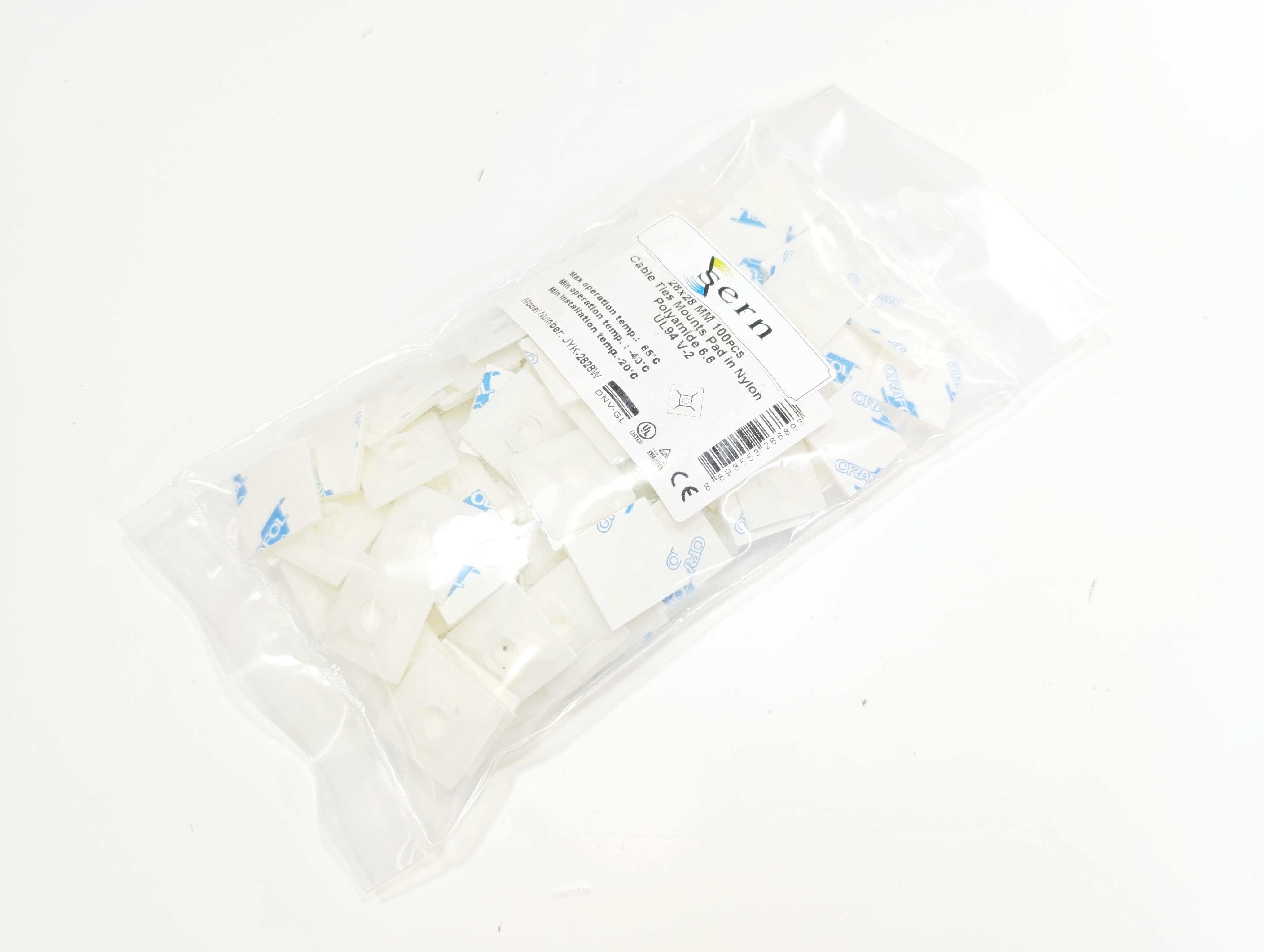 06. Cable Ties and Accessories28mm x 28mm Adhesive White Plastic Cable Clips – Self-Adhesive Wire Holders – Pack of 10028mm x 28mm Adhesive White Plastic Cable Clips – Self-Adhesive Wire Holders – Pack of 100