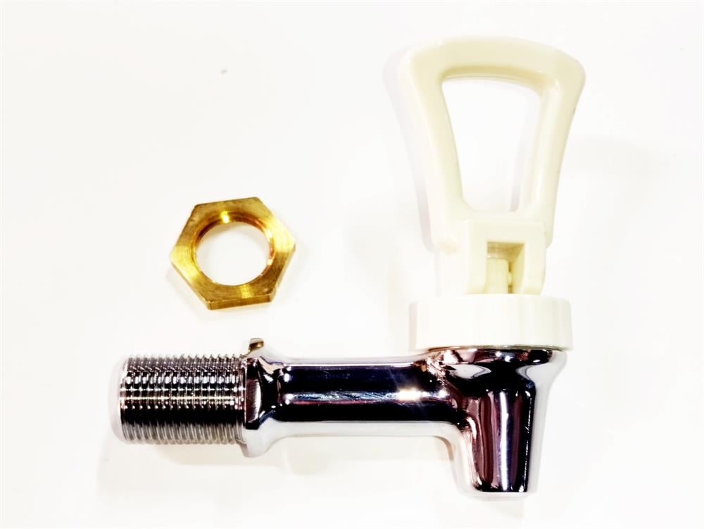 3/8'' Rear-Thread Push-Type White Metal Tap Without Indicator – Universal Samovar Faucet