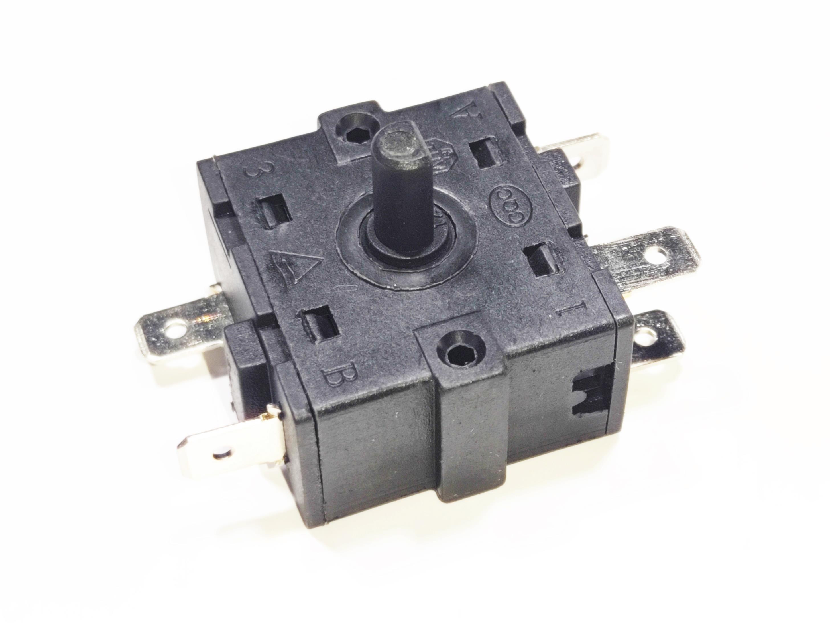 5-Socket Rotary Cooker Switch Commutator 230V Black