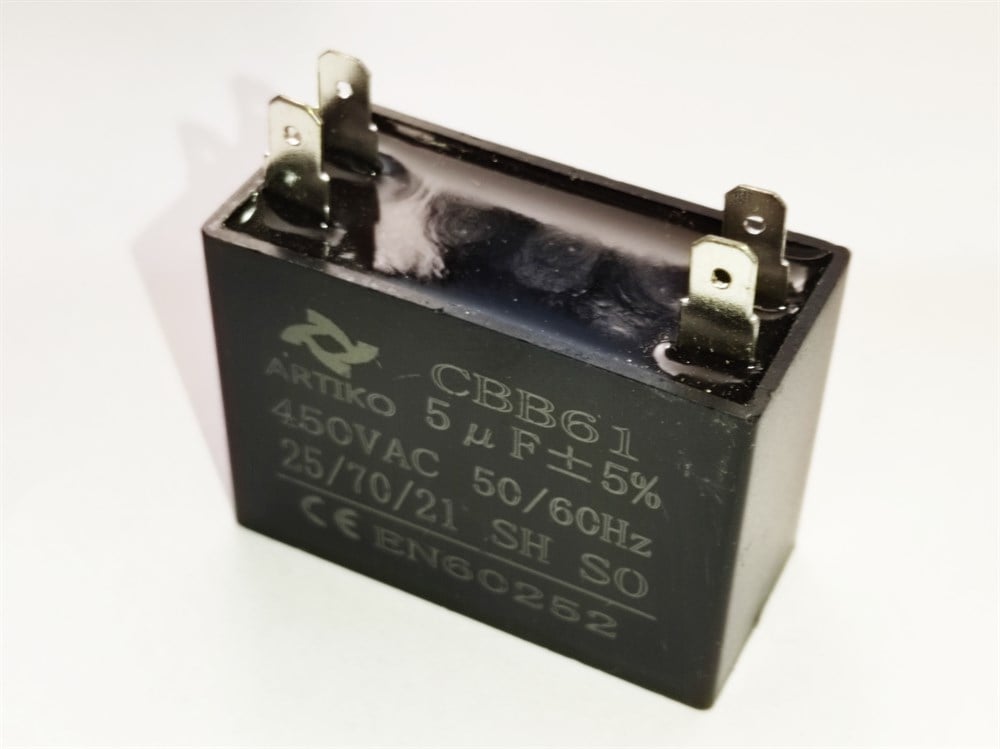 5 µF 450V AC Square Capacitor for Fan and Air Conditioner | HVAC Motor Start Capacitor