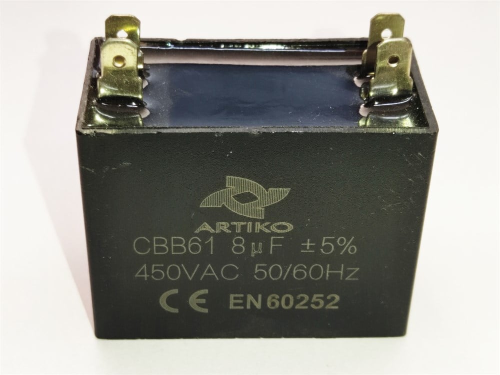 8 µF 450V AC Square Capacitor for Fan and Air Conditioner | HVAC Motor Start Capacitor