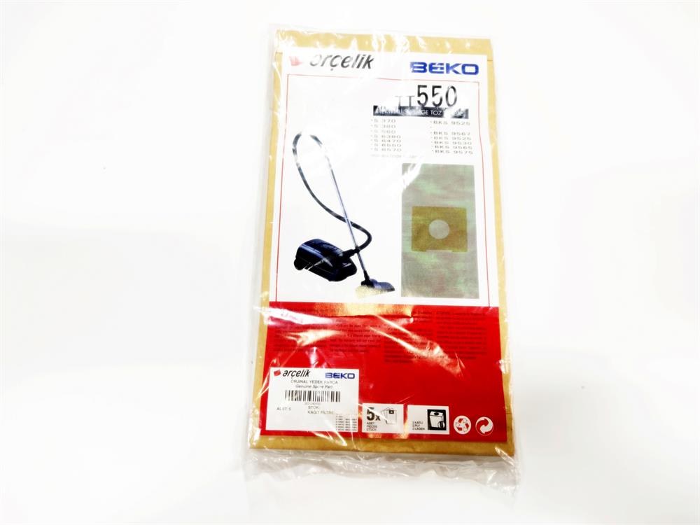 Dust Paper Bag Compatible with Arçelik Beko TT550 Vacuum Cleaner (Pack of 5)