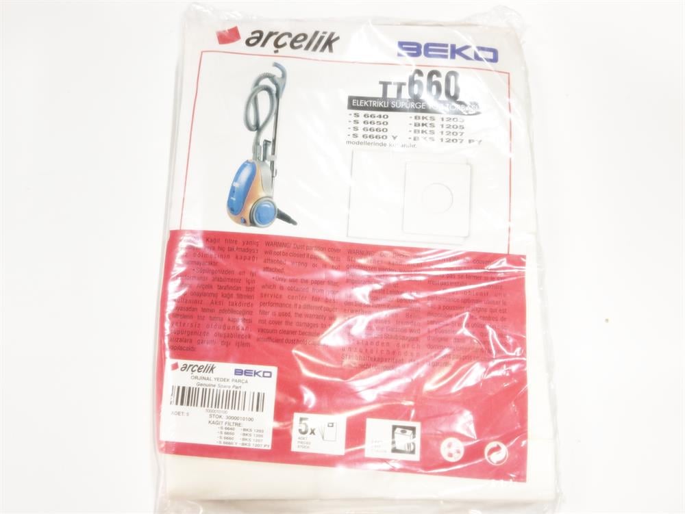 Arçelik Beko TT660 Model Vacuum Cleaner Compatible Paper Dust Bag (Pack of 5)