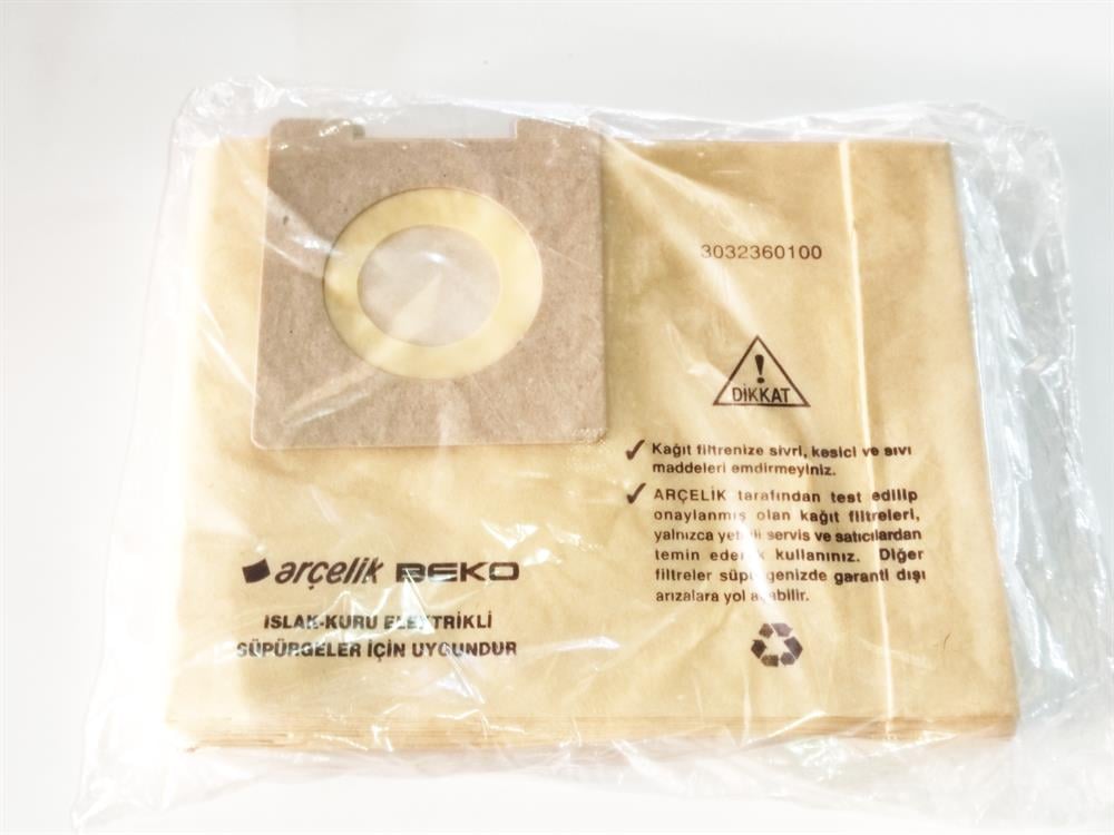 Vacuum Cleaner Paper Dust Bag (Pack of 10) Compatible with Arçelik Beko S 6930 Washable Clip-Type Model