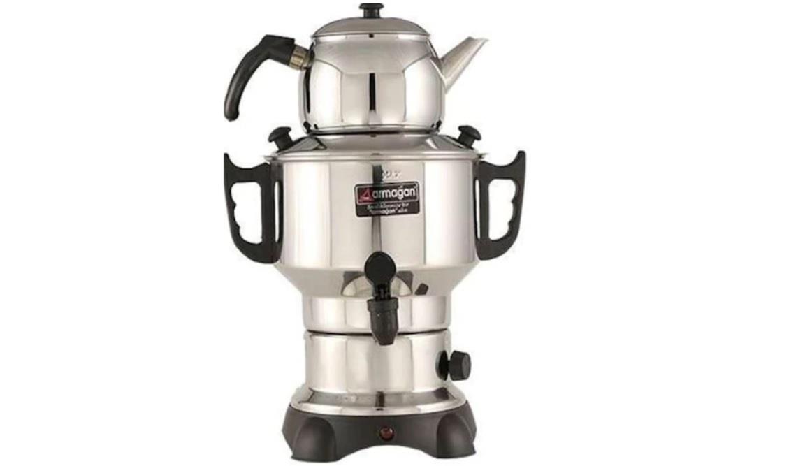 Armağan 4L Stainless Steel Electric Tea Samovar – 40 Cup Capacity