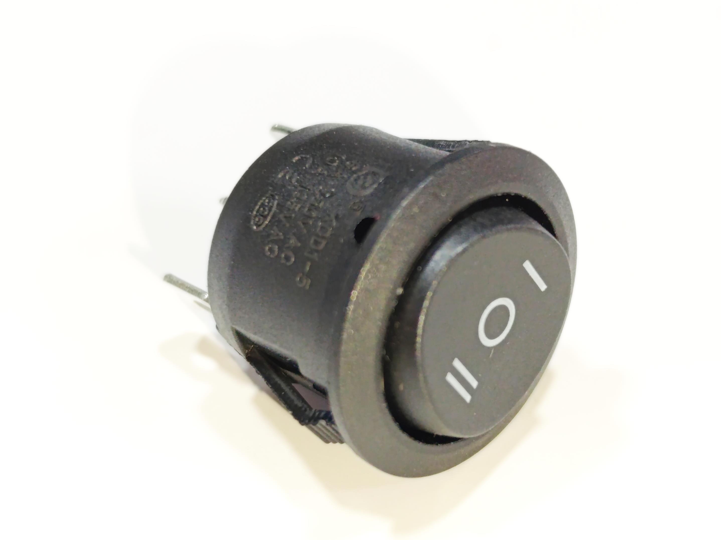 Black Color Round Lightless 1-0-2 Switch with 3 Terminals