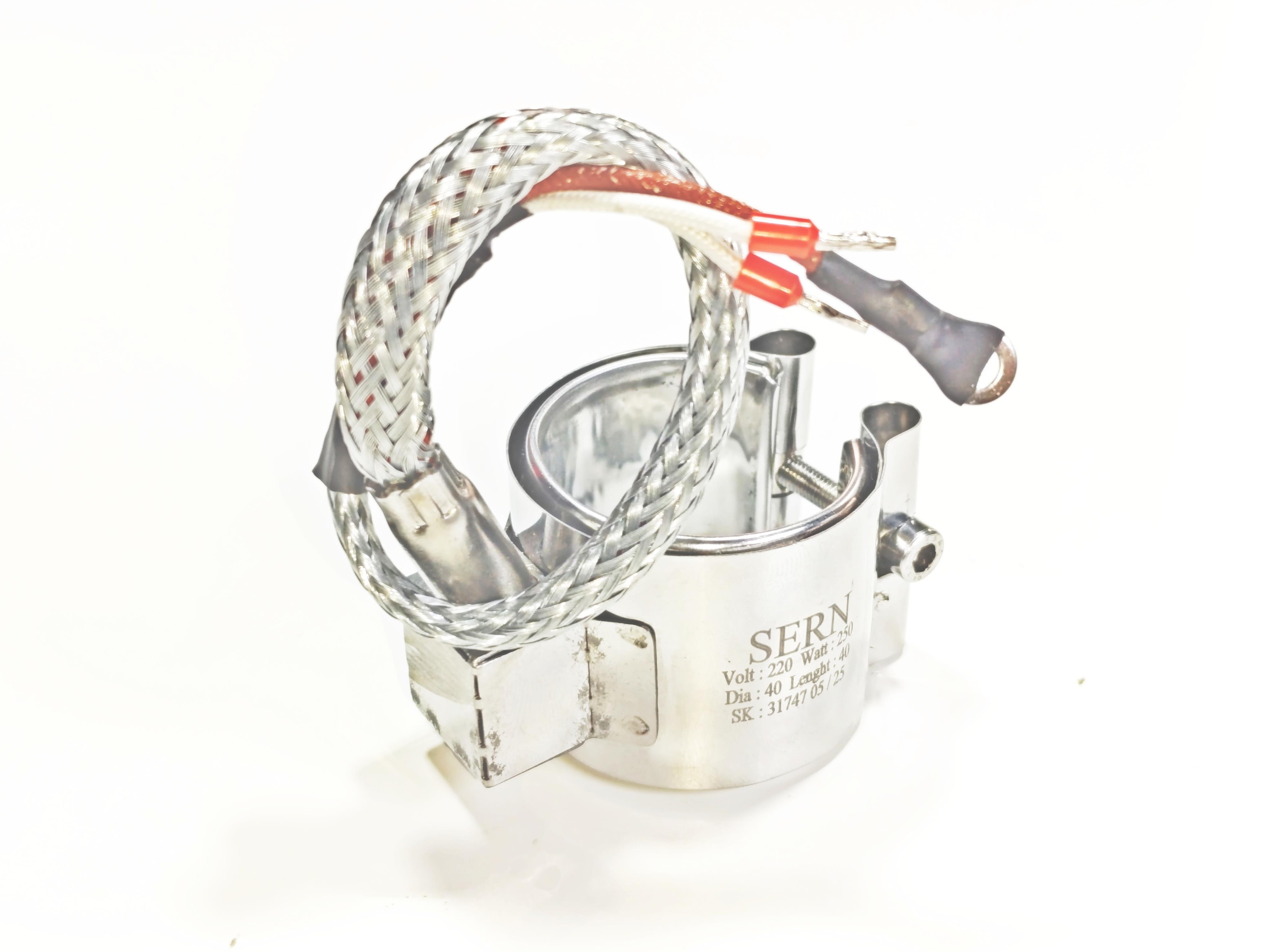 03.Clamp Nozzle Heating ElementsClamp Nozzle Heater Heating Element 40mm Diameter - 40mm Length - 250W - 230V Armored CableClamp Nozzle Heater Heating Element 40mm Diameter - 40mm Length - 250W - 230V Armored Cable