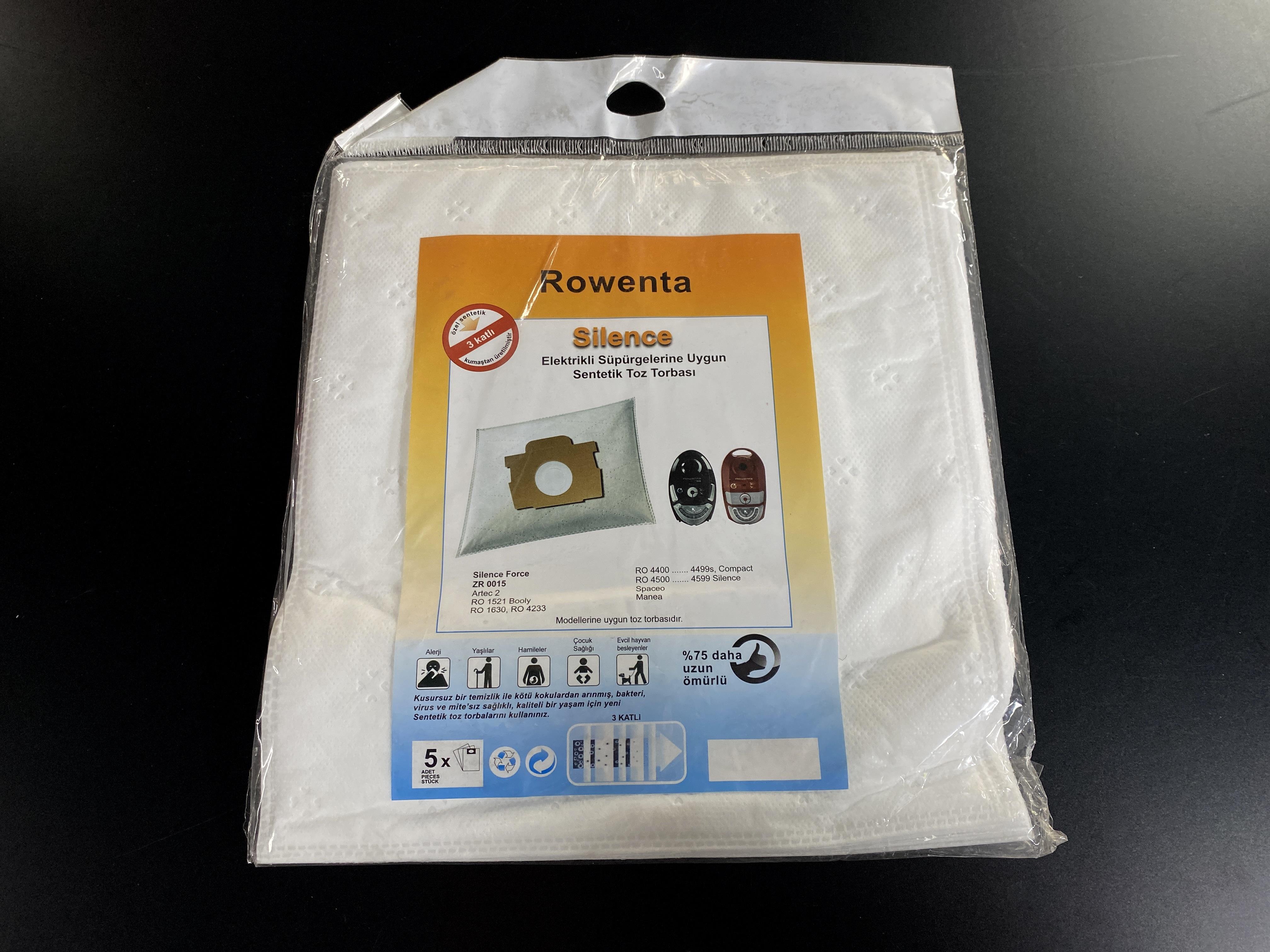 02.Vacuum Cleaner SMS BagsCompatible Synthetic Vacuum Cleaner Dust Bags for Rowenta Silence Force – SMS Material – 5-PackCompatible Synthetic Vacuum Cleaner Dust Bags for Rowenta Silence Force – SMS Material – 5-Pack