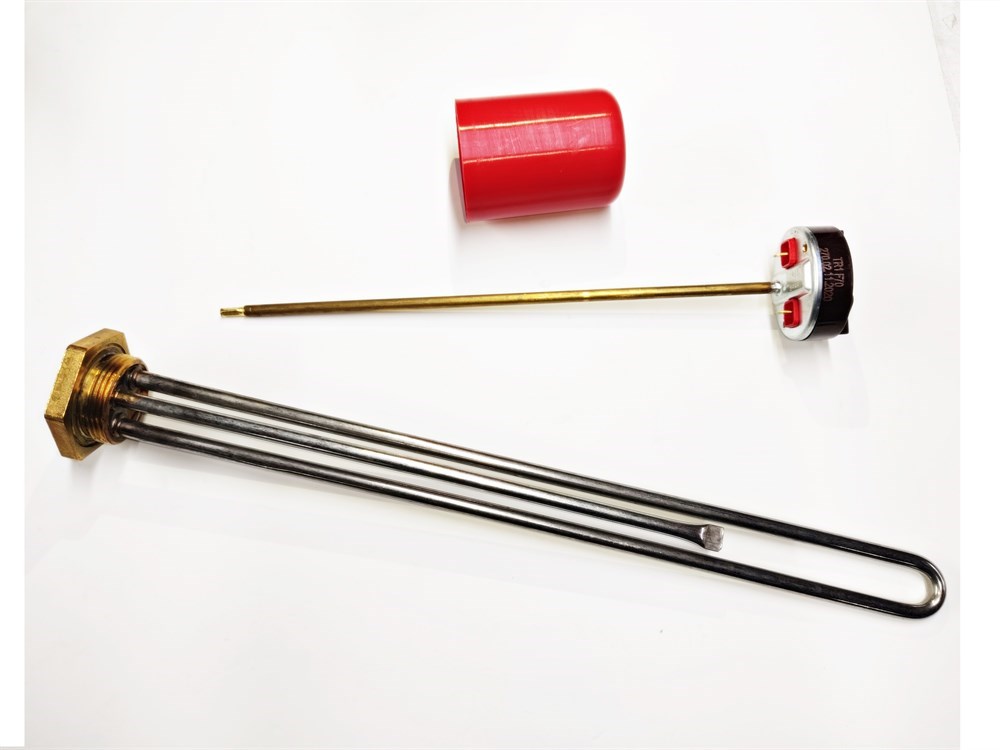 Sern Solar Water Heater Kit – 40cm Chrome 3000W 230V Heating Element with Thermostat and Cap