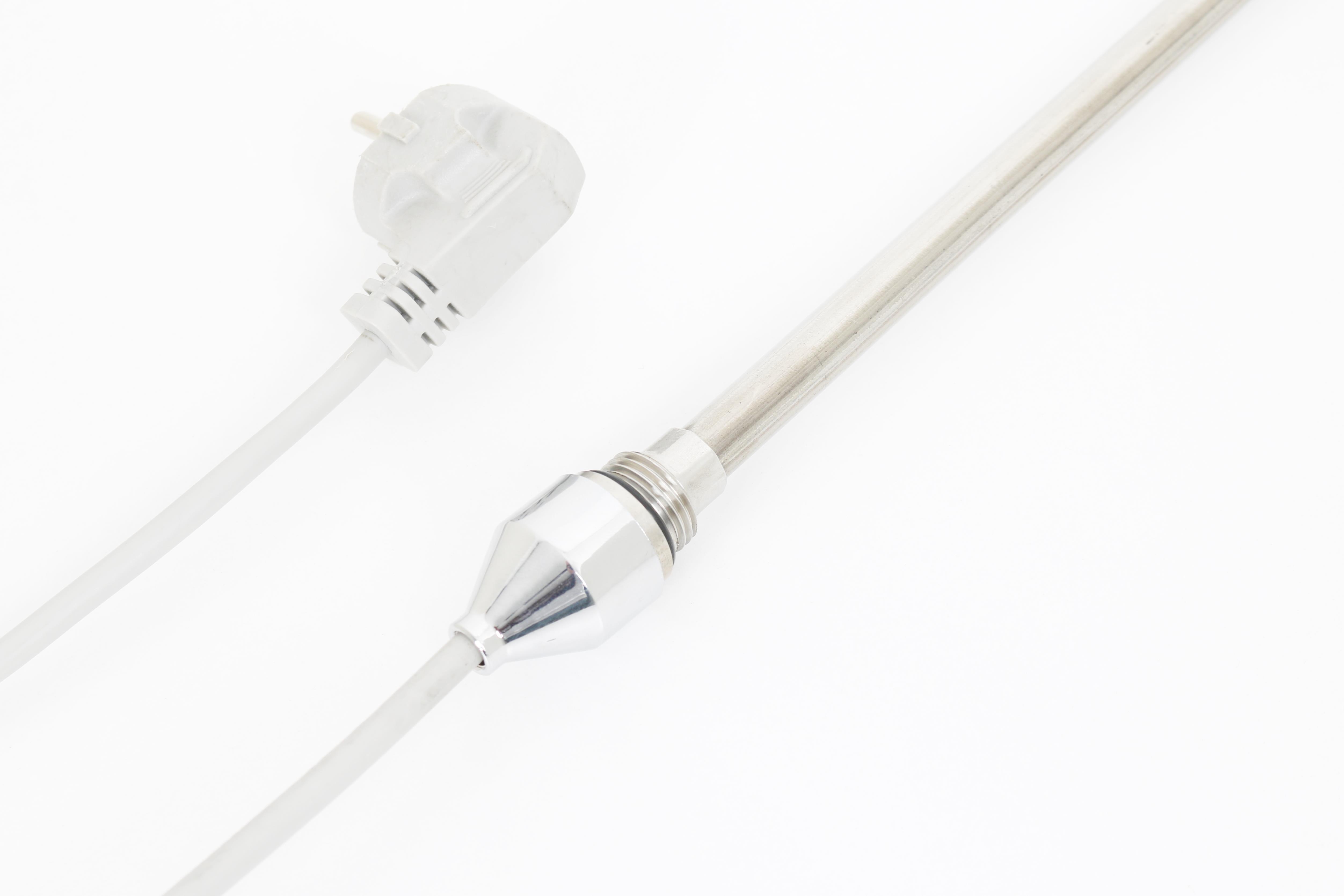 Towel Radiator Heater Resistance 1000 W / 230 V / L: 720 mm, Chrome Cover, 110cm TTR Gray Cable, With Plug HP02