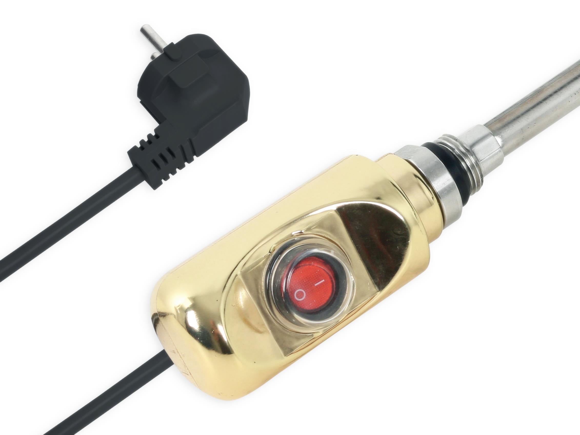 Towel Radiator Heater Resistors 150W / 230V / L: 330mm, Gold, On/Off Switch, HP03