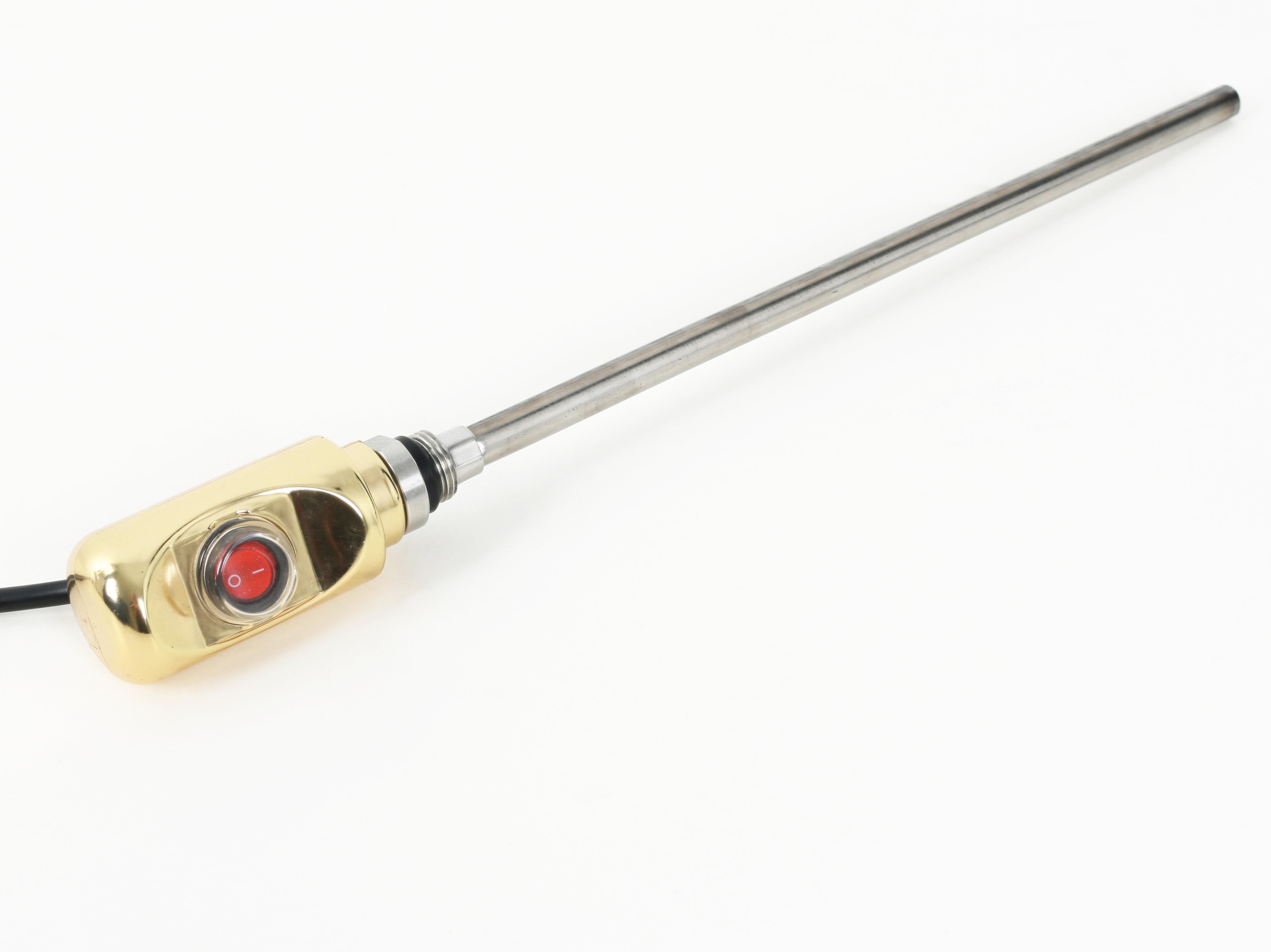 Towel Radiator Heater Resistors 200 W / 230 V / L:330 MM, Gold, On/Off Switch, HP03