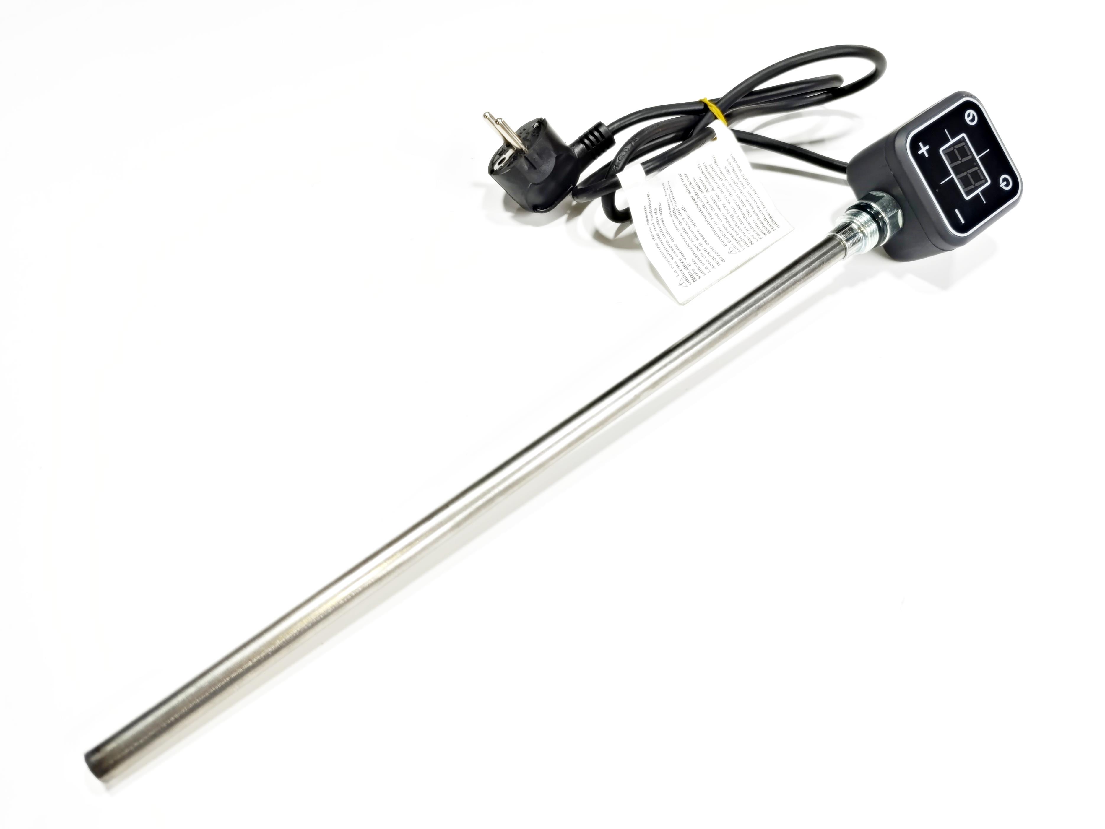 Havlupan Isıtıcı Rezistans 400 W / 230 V / L:370 MM, Antresit, Kare Dijital, HP013 Model - Towel Radiator Heater Resistance 400 W / 230 V / L:370 MM, Anthracite, Square Digital, HP013 Model