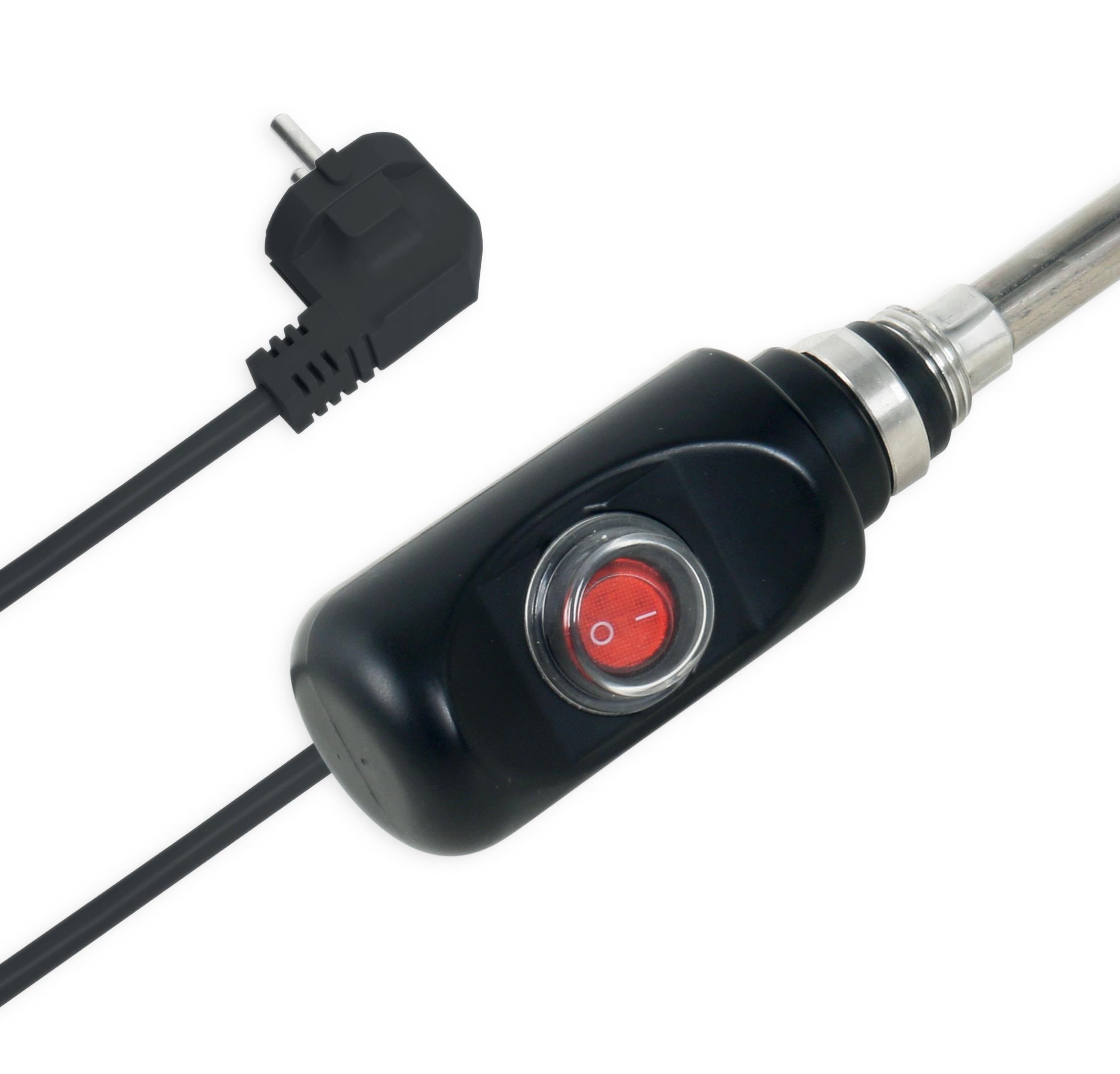 Towel Radiator Heater Resistors 400W / 230V / L:370MM, Black, On/Off Switch, HP03