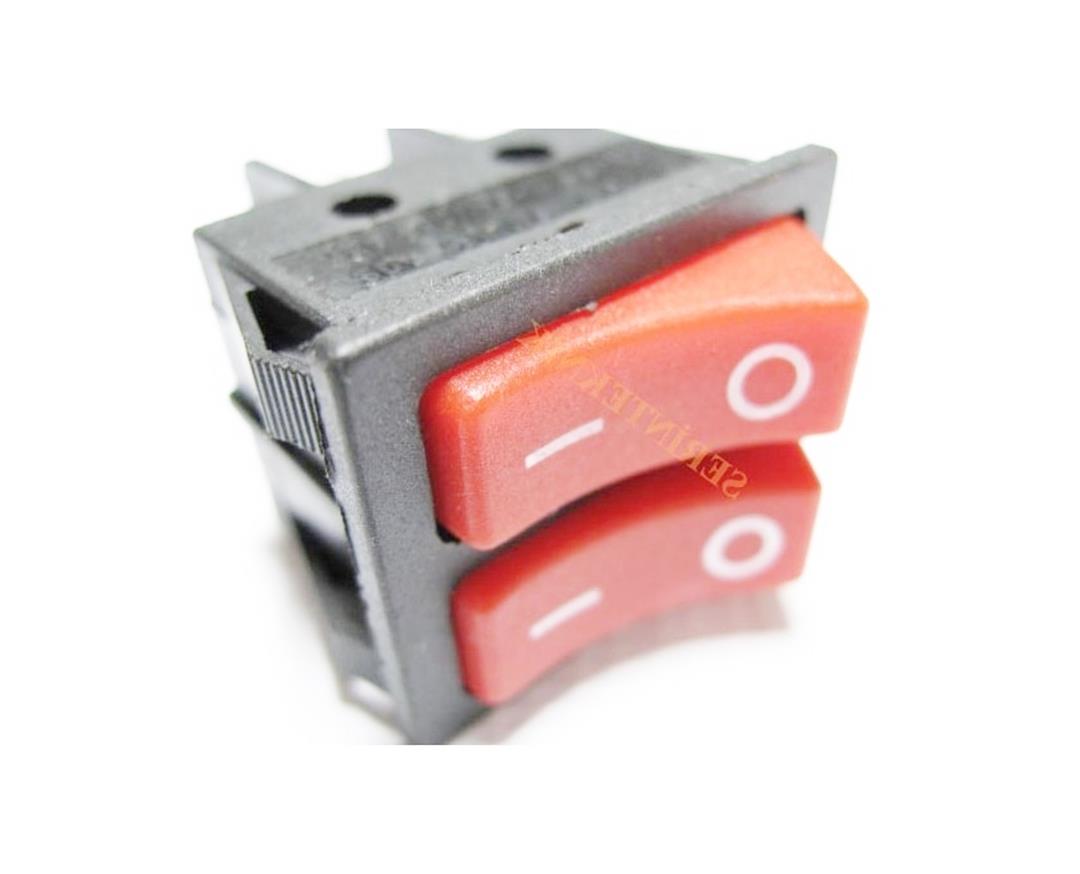 Double Non-Illuminated On/Off Switch Power Strip with Socket, Red, 230V 16A, 4-Socket Extension