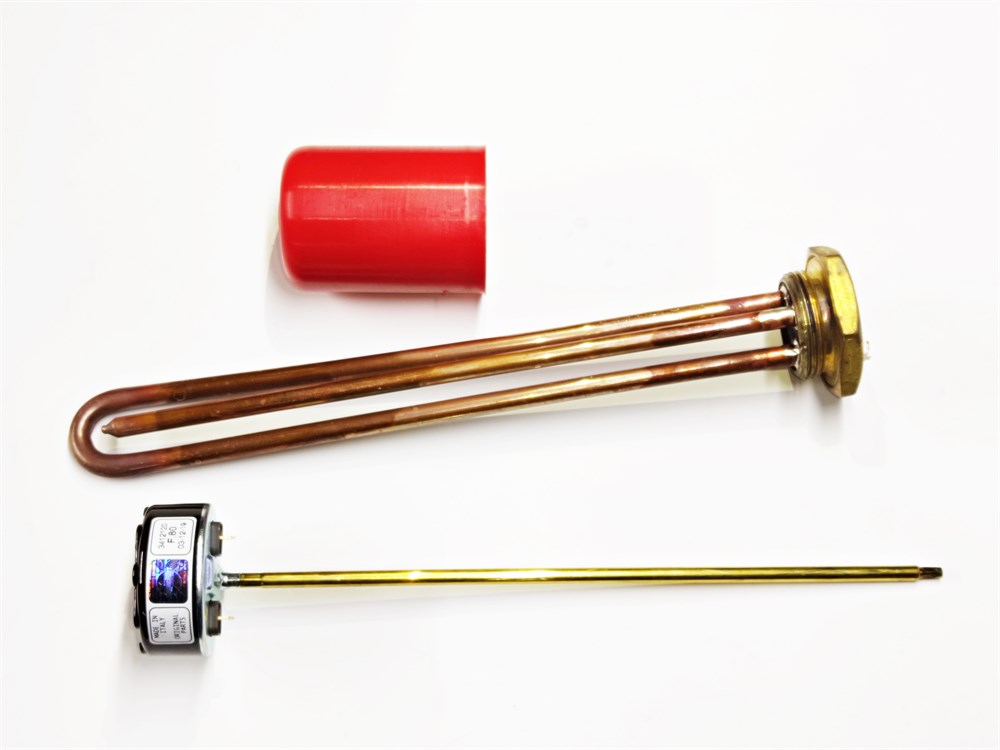 Italian-Made Solar Water Heater Kit – 30cm Copper 2000W 230V Heating Element with Thermostat and Cap