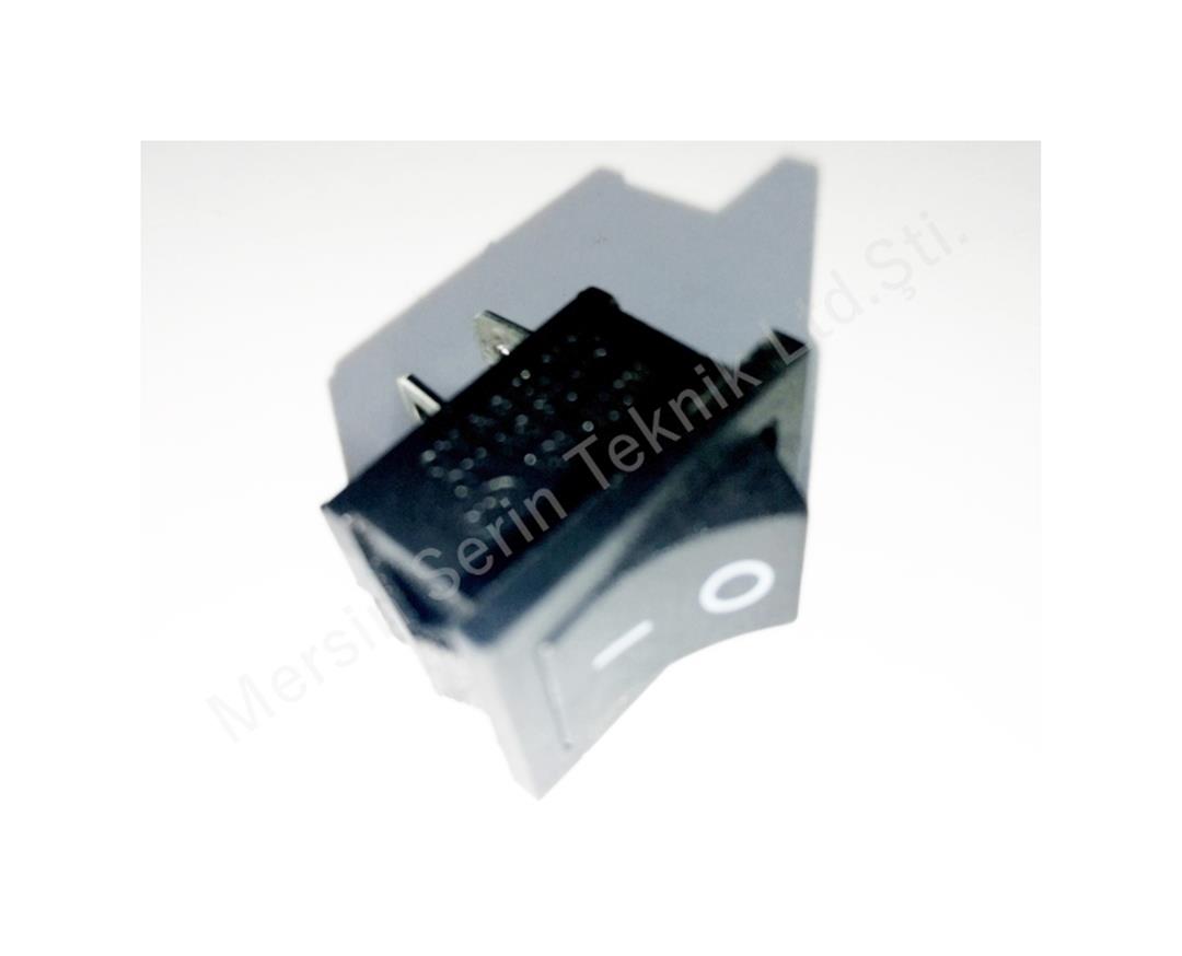 Mini Non-Illuminated On/Off Switch with Socket, Black, 125/230V, 2-Pin