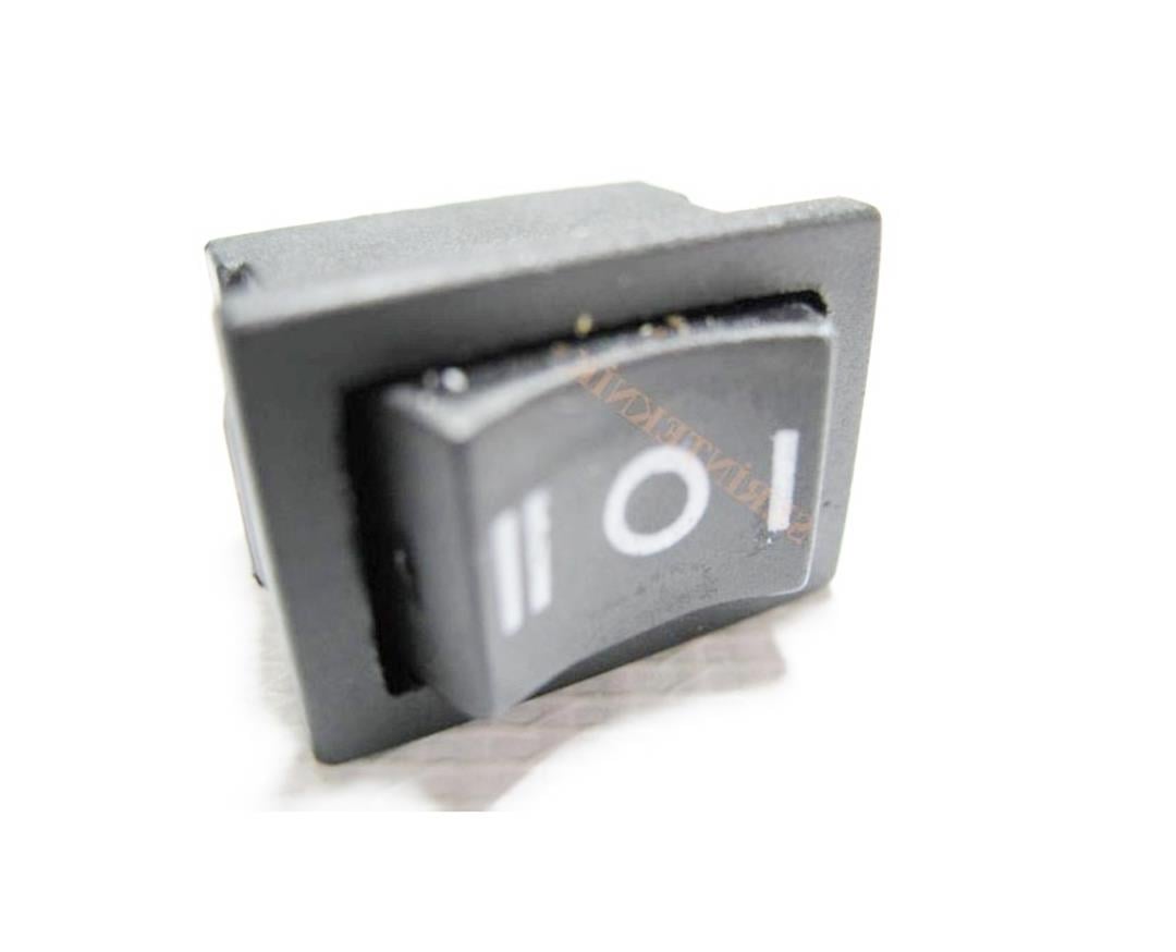 SERN Mini ON/OFF/ON Rocker Switch with Socket – Black 230V | Non-Illuminated Toggle Switch for Electrical Devices