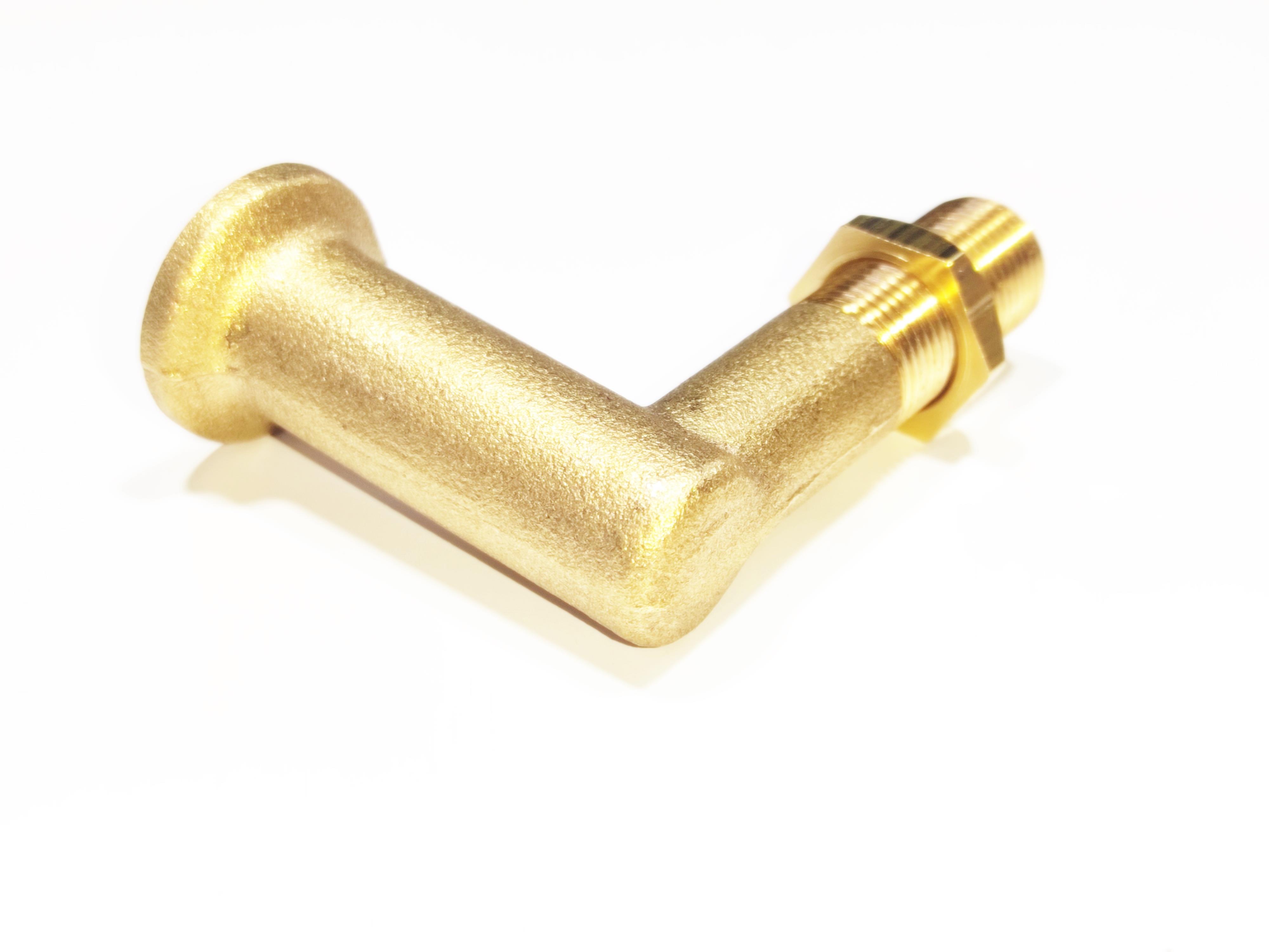 Samovar Tea Pot L-Shaped Brass Elbow Connector Part - Long
