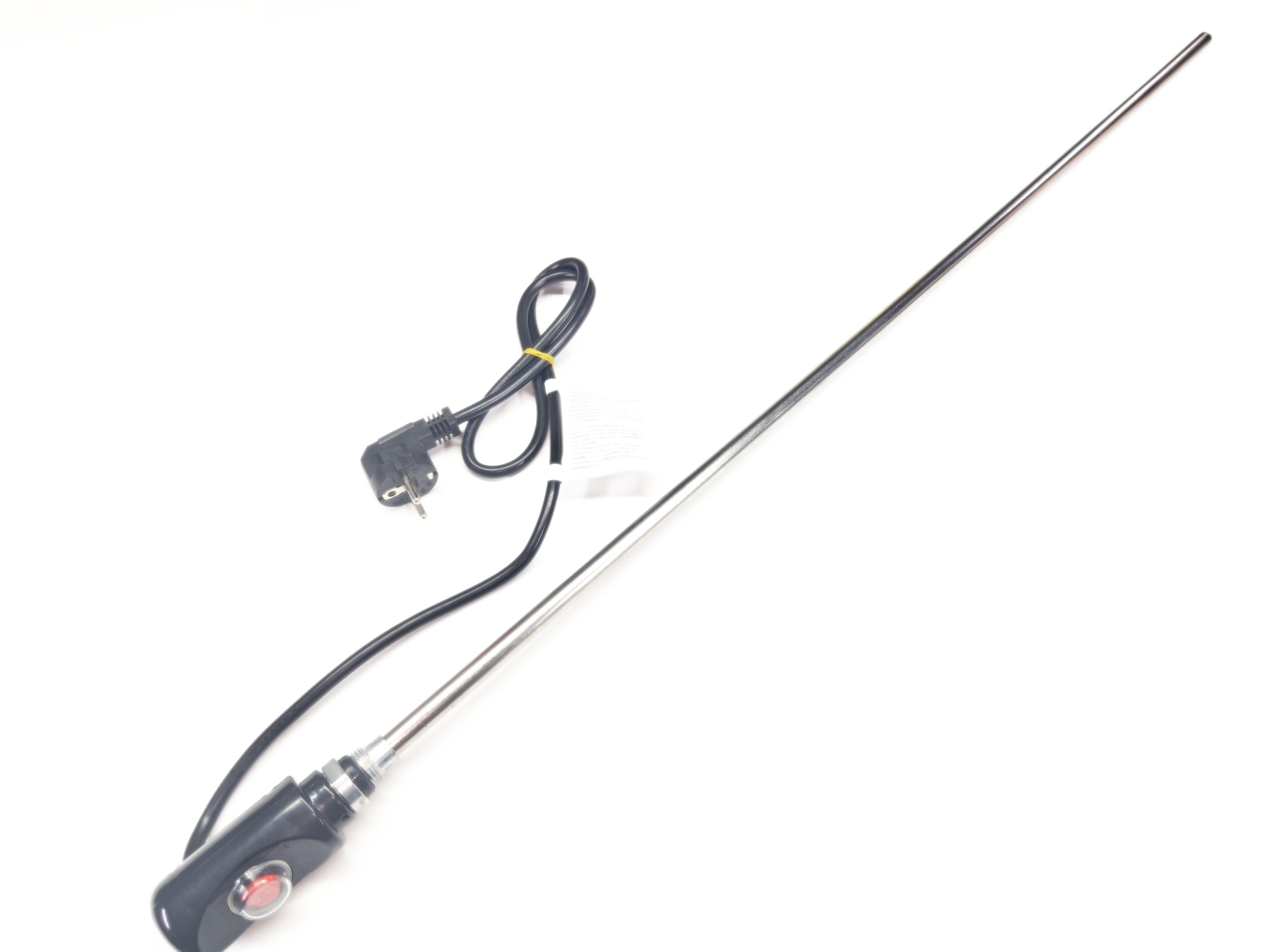 05.On/Off Switch Towel Radiator Heating ElementsSERN HP03 Towel Rail Heating Element 1500W 230V 900mm Black Plug-in with On/Off Switch 80°C Safety Thermostat CR304 1/2