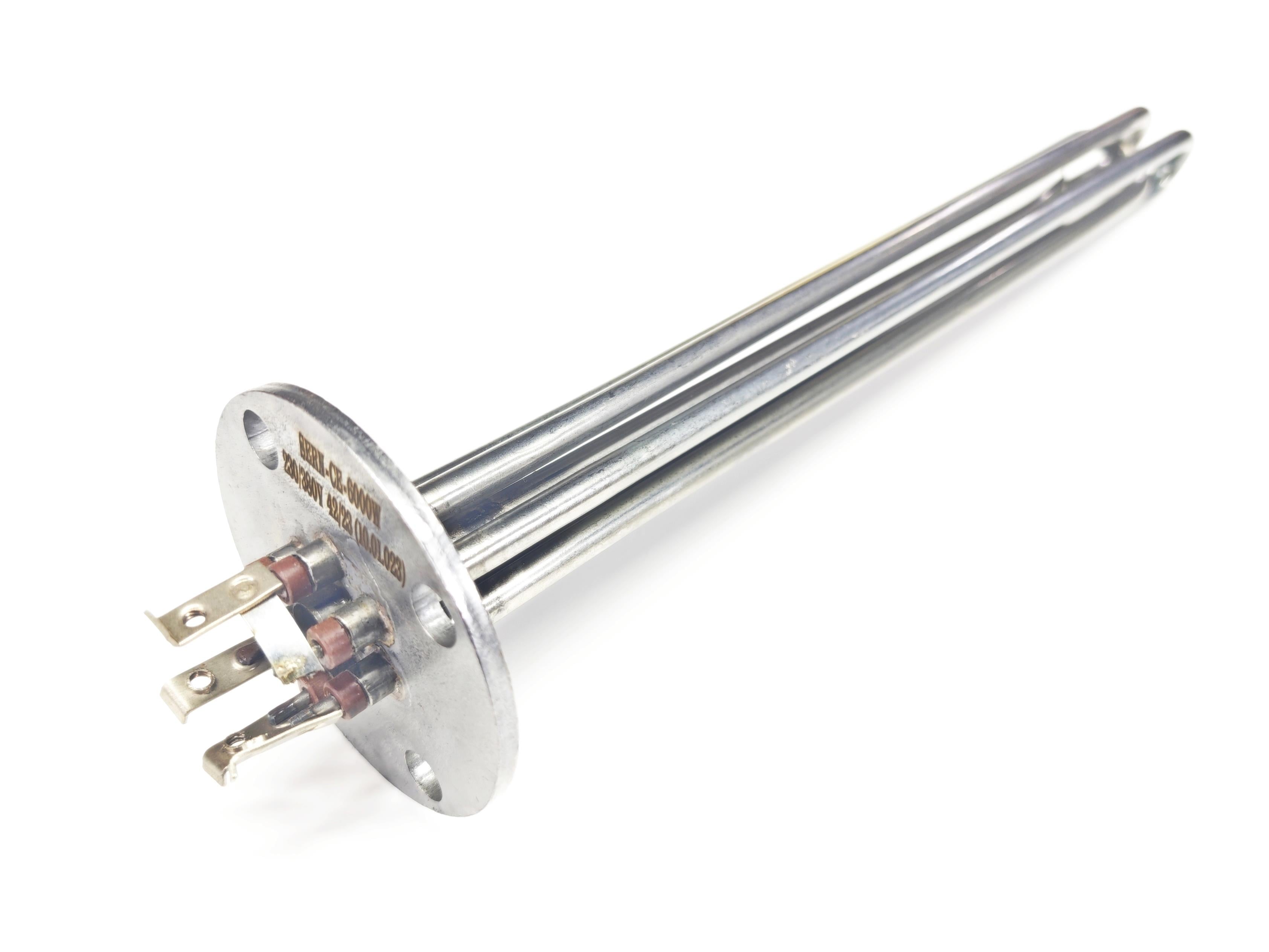 01.Water Heater Spare PartsStainless Steel CR304 Water Heater Element 6KW 230–400V with Round Flange – 35cmStainless Steel CR304 Water Heater Element 6KW 230–400V with Round Flange – 35cm