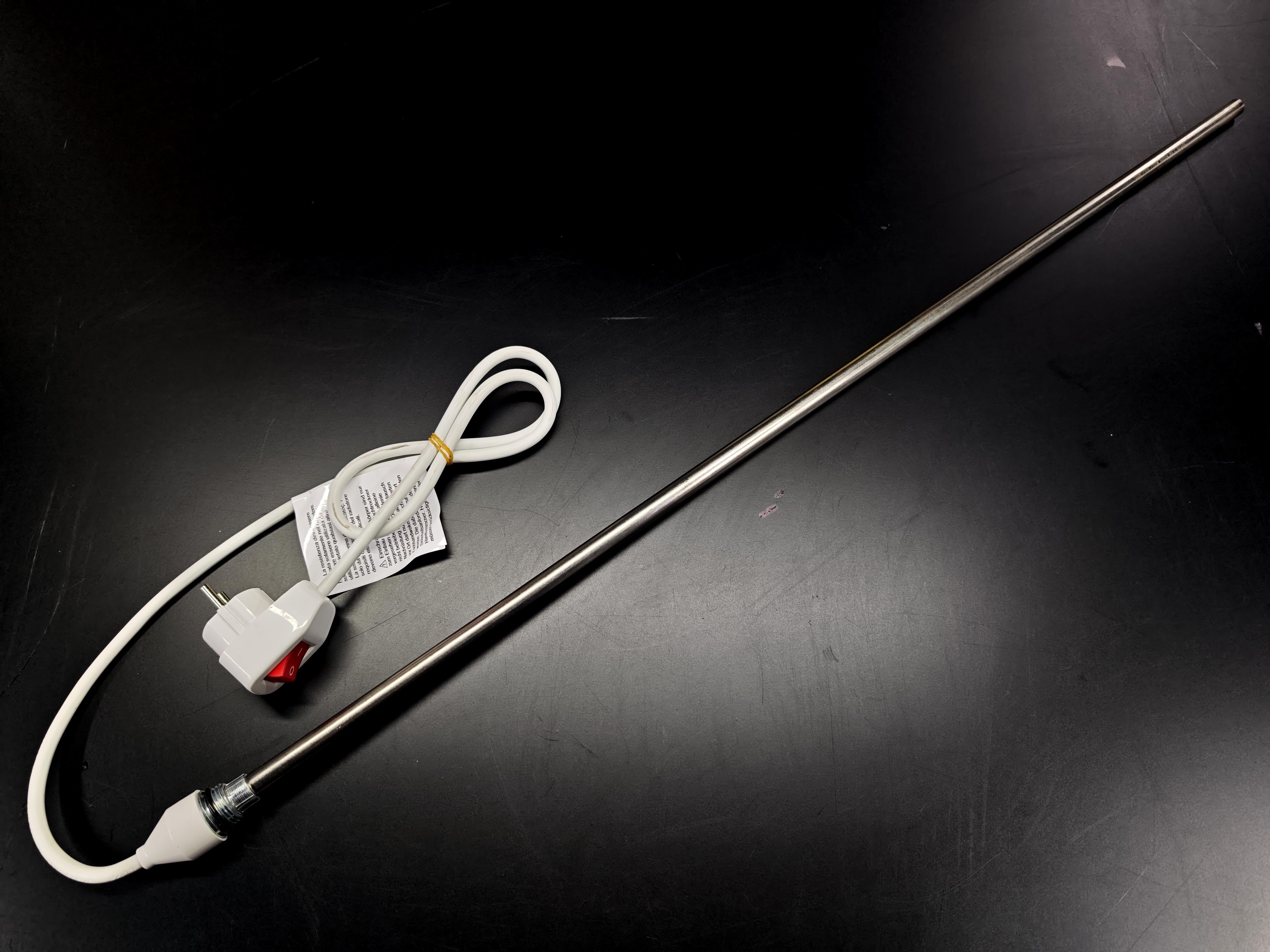 05.On/Off Switch Towel Radiator Heating ElementsTowel Radiator Heater Resistors 1200 W / 230 V / L:900 MM, White, On/Off Switch, HP04Towel Radiator Heater Resistors 1200 W / 230 V / L:900 MM, White, On/Off Switch, HP04