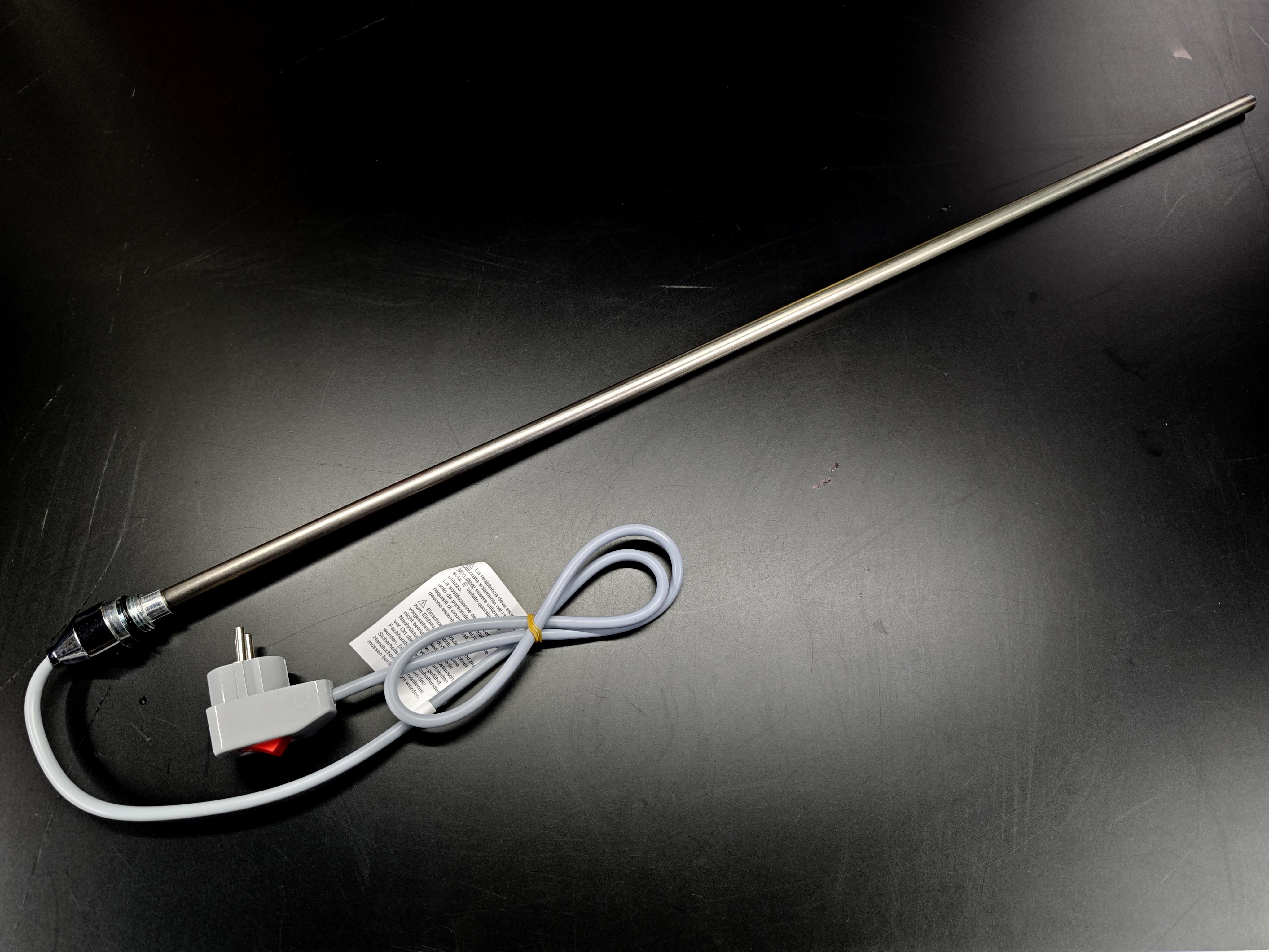 05.On/Off Switch Towel Radiator Heating ElementsTowel Radiator Heater Resistors 1200 W / 230 V / L:900 MM, Grey, On/Off Switch, HP04Towel Radiator Heater Resistors 1200 W / 230 V / L:900 MM, Grey, On/Off Switch, HP04