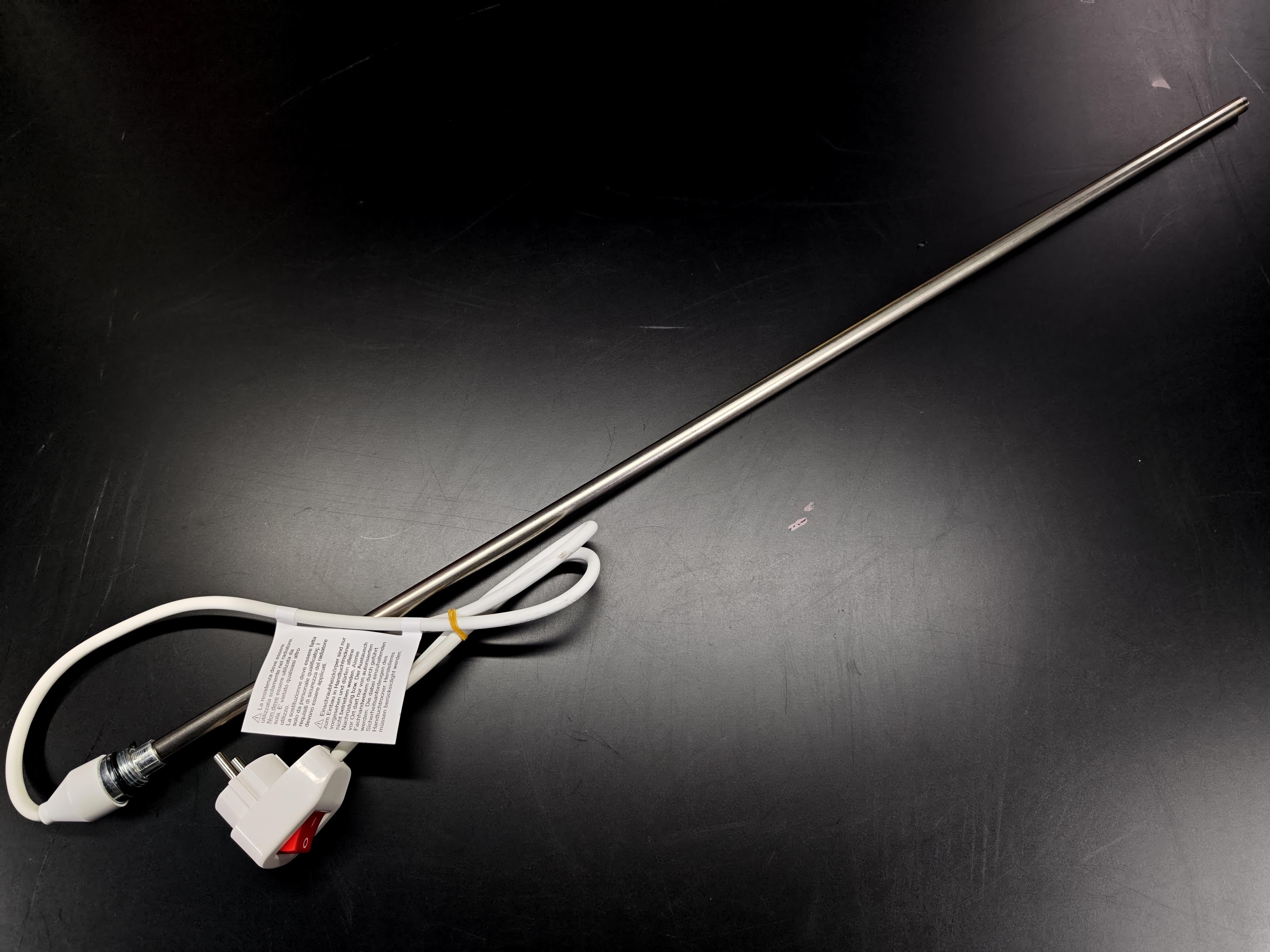 05.On/Off Switch Towel Radiator Heating ElementsTowel Radiator Heater Resistors 1500 W / 230 V / L:1200 MM, White, On/Off Switch, HP04Towel Radiator Heater Resistors 1500 W / 230 V / L:1200 MM, White, On/Off Switch, HP04
