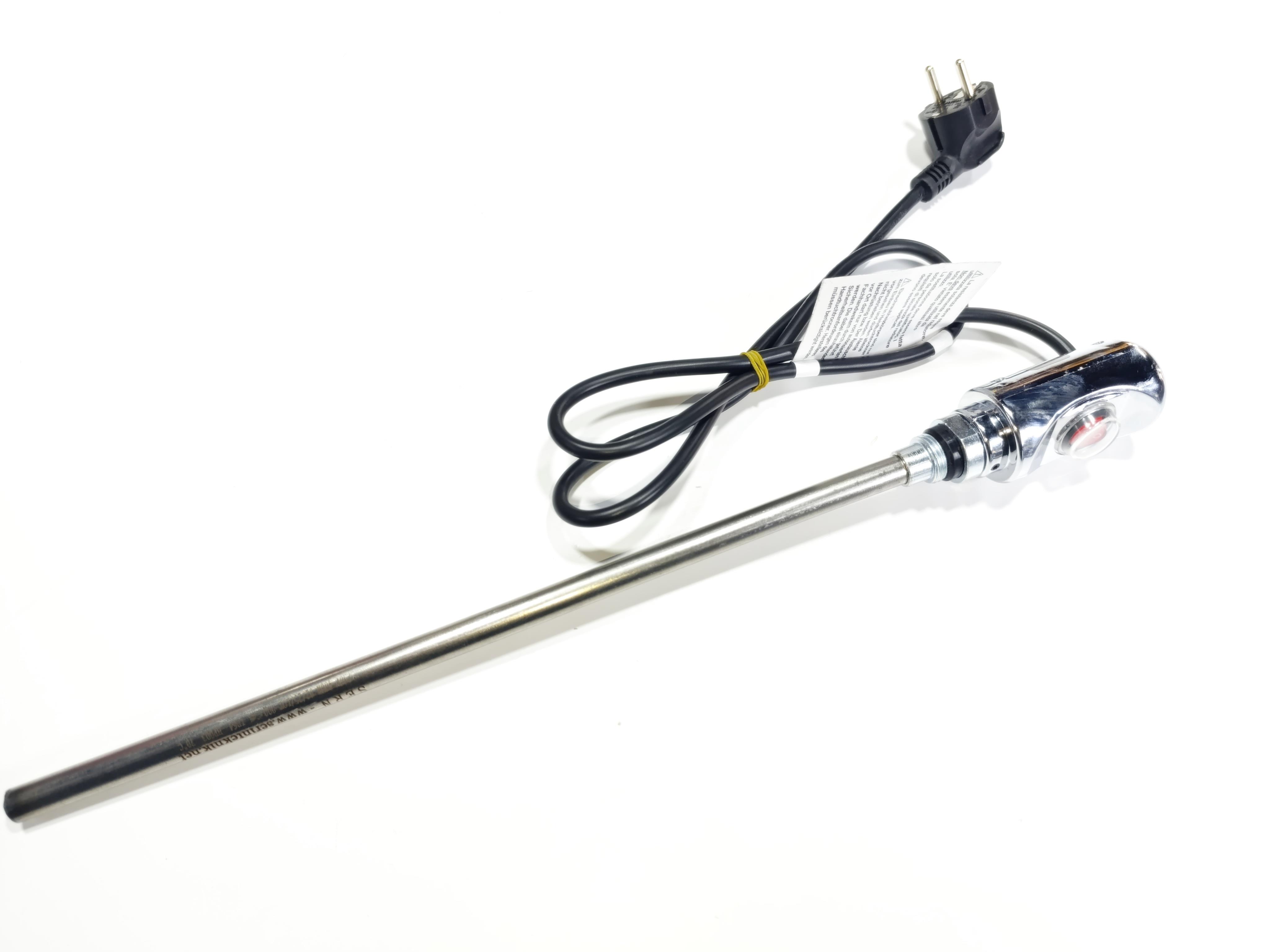 Towel Radiator Heater Resistors 400 W / 230 V / L:370 MM, Chrome, On/Off Switch, HP03