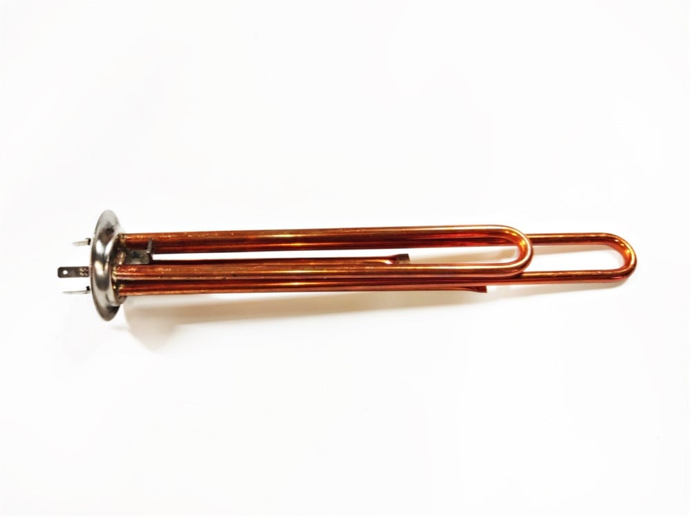 Copper Water Heater Element with Round Flange and Slide-In Socket 1300W+700W 230V