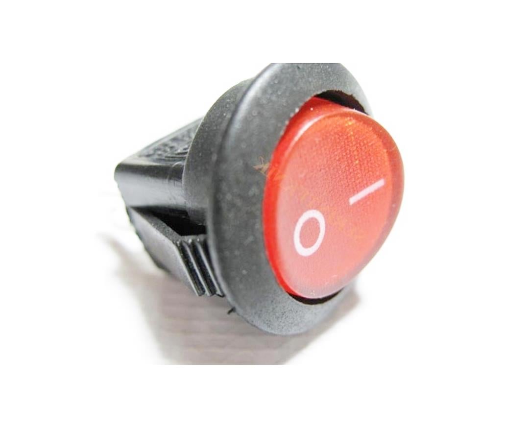 Round Illuminated On/Off Switch Power Strip with Socket, Red, 230V, 3-Socket Extension