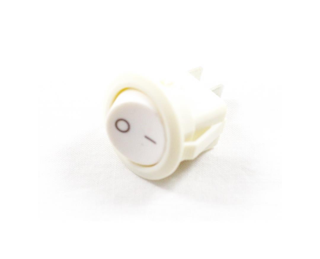 Round Non-Illuminated On/Off Switch Power Strip with Socket, White, 230V, 2-Socket Extension