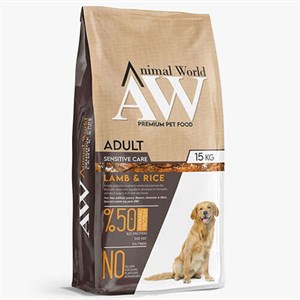Animal World Sensitive Lamb Rice Kuzu Etli Yetişkin  Köpek Maması 15 Kg