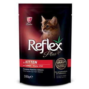 Reflex Plus Kitten Pouch Gravy Kuzu Etli Soslu Yavru Kedi Yaş Maması 100 Gr
