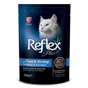 Reflex Plus Pouch Jelly Tuna ve Karidesli Jöleli Kedi Yaş Maması 100 Gr