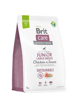 Brit Care Sustainable Junior Large Breed Böcek ve Tavuk Büyük Irk Yavru Köpek Maması 3 Kg