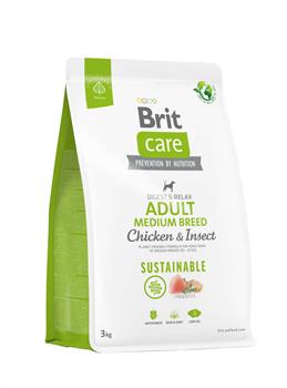 Brit Care Sustainable Medium Breed Böcek ve Tavuk Orta Irk Köpek Maması 3 Kg