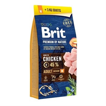 Brit Premium By Nature Medium Tavuklu Orta Irk Köpek Maması 15+3 Kg