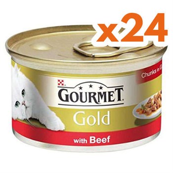 Purina Gourmet Gold Sığır Parça Etli Konserve Kedi Maması - 85 Gr X 24 Adet