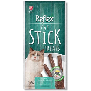 Reflex Cat Stick Kuzu Etli ve Kedi Otlu Tahılsız Kedi Ödül Çubukları 5 Gr x 3 Stick