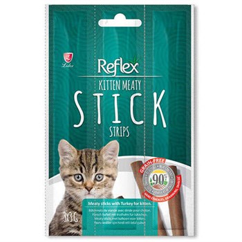 Reflex Kitten Cat Stick Hindi Etli Tahılsız Yavru Kedi Ödül Çubukları 3 Gr x 3 Stick