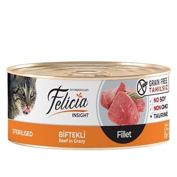 Felicia Tahılsız Biftekli Fileto Kısırlaştırılmış Kedi Konservesi 85 Gr